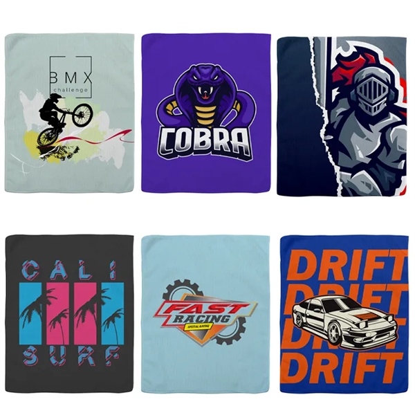 Rally Towel with a serged hem, 175GSM Microfiber material.... from ASI 67557 LimeLight Ent / Limelight USA