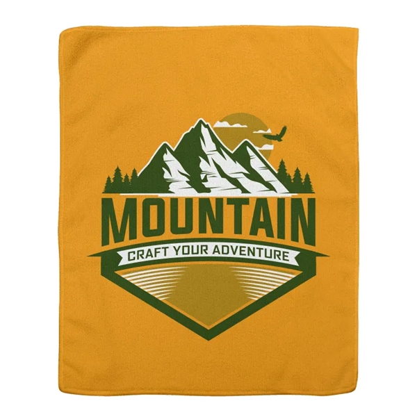 Rally Towel with a serged hem, 175GSM Microfiber material.... from ASI 67557 LimeLight Ent / Limelight USA