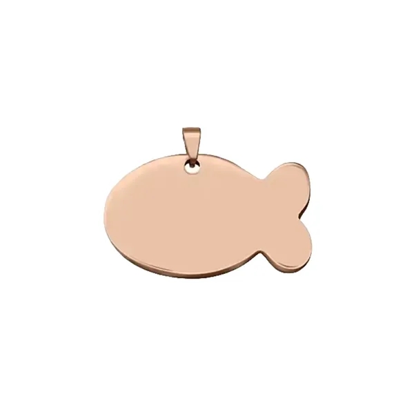 Fish shaped stainless steel pet tag plus laser engraving on 1... from ASI 37218 Athena Promo (tm)