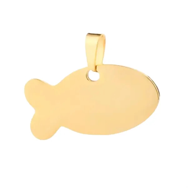 Fish shaped stainless steel pet tag plus laser engraving on 1... from ASI 37218 Athena Promo (tm)