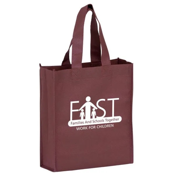 8" x 5" x 10" non-woven polypropylene tote with gusset, stitched... from ASI 35290 American Ad Bag Co
