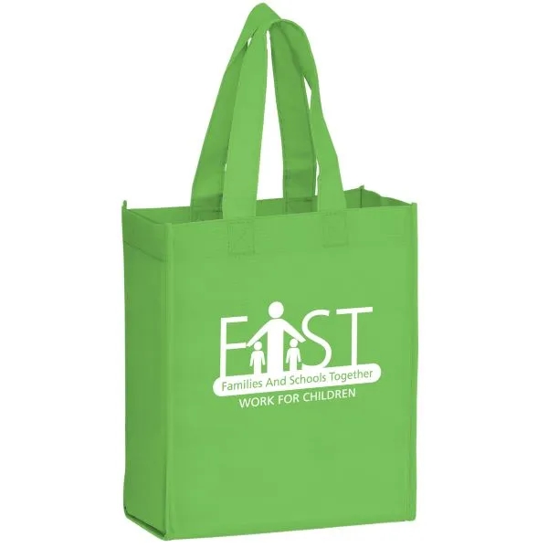 8" x 5" x 10" non-woven polypropylene tote with gusset, stitched... from ASI 35290 American Ad Bag Co