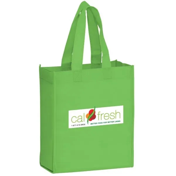 8" x 5" x 10" non-woven polypropylene tote with gusset, stitches... from ASI 35290 American Ad Bag Co