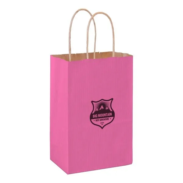 5" x 3 1/2" x 8" matte Kraft paper shopping bag... from ASI 35290 American Ad Bag Co