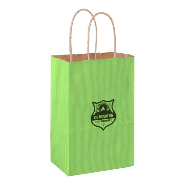 5" x 3 1/2" x 8" matte Kraft paper shopping bag... from ASI 35290 American Ad Bag Co