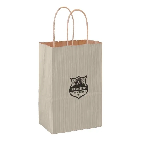 5" x 3 1/2" x 8" matte Kraft paper shopping bag... from ASI 35290 American Ad Bag Co