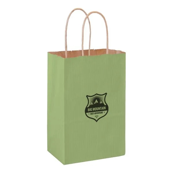 5" x 3 1/2" x 8" matte Kraft paper shopping bag... from ASI 35290 American Ad Bag Co