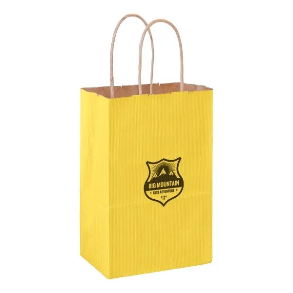 5" x 3 1/2" x 8" matte Kraft paper shopping bag... from ASI 35290 American Ad Bag Co