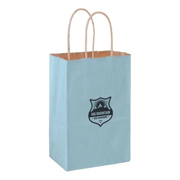 5" x 3 1/2" x 8" matte Kraft paper shopping bag... from ASI 35290 American Ad Bag Co
