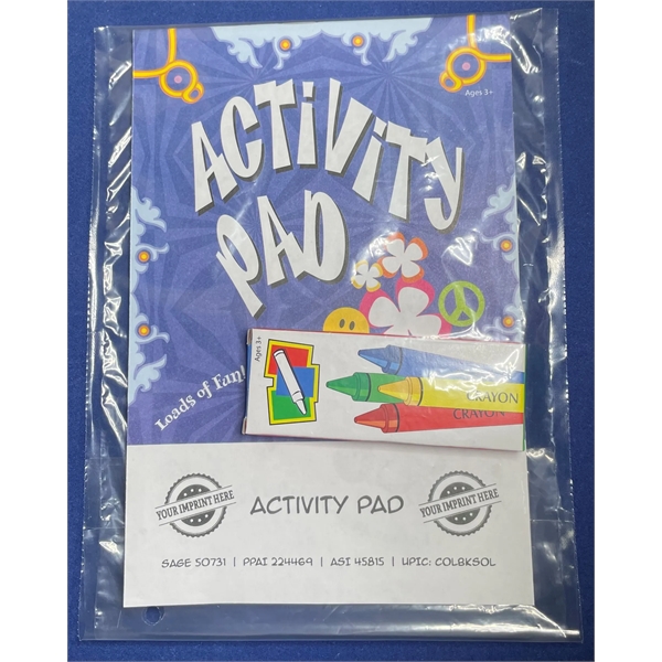 Activity pad fun pack with a 4-pack of unimprinted crayons.... from ASI 45815 Coloring Book Solutions / Coloring Book Solutions™