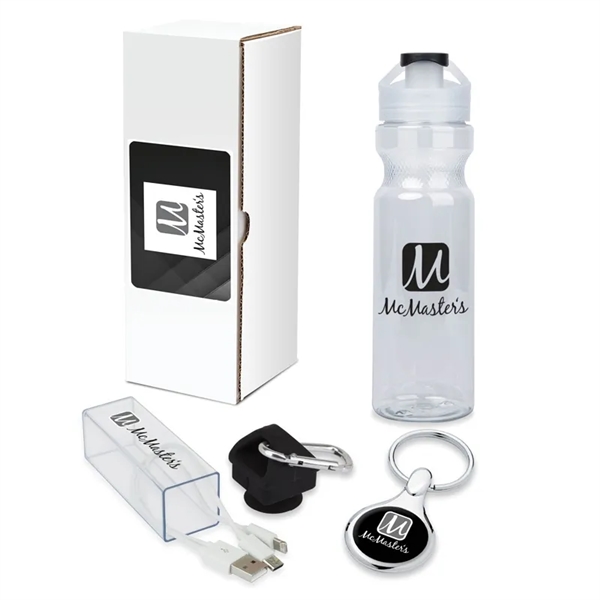 Gift set with 16-ounce double-wall tumbler, 3-in-1 charging cable with case... from ASI 67866 Logomark/Valumark