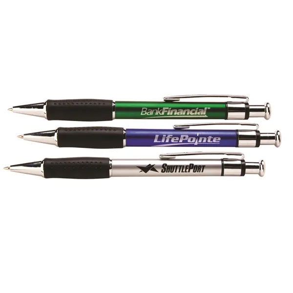 Plunger metallic colored pen is comfortable and classy.... from ASI 38980 Bay State Specialty Co