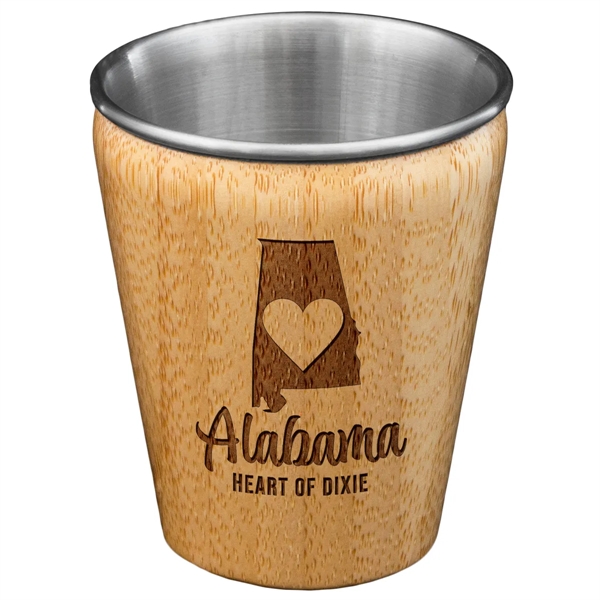 Bamboo Shot Glass with Engraved Homage to the State.... from ASI 91565 Totally Bamboo