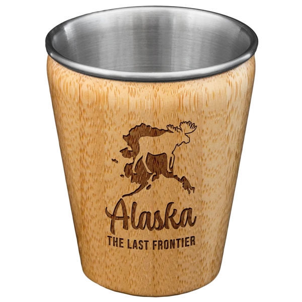 Bamboo Shot Glass with Engraved Homage to the State.... from ASI 91565 Totally Bamboo
