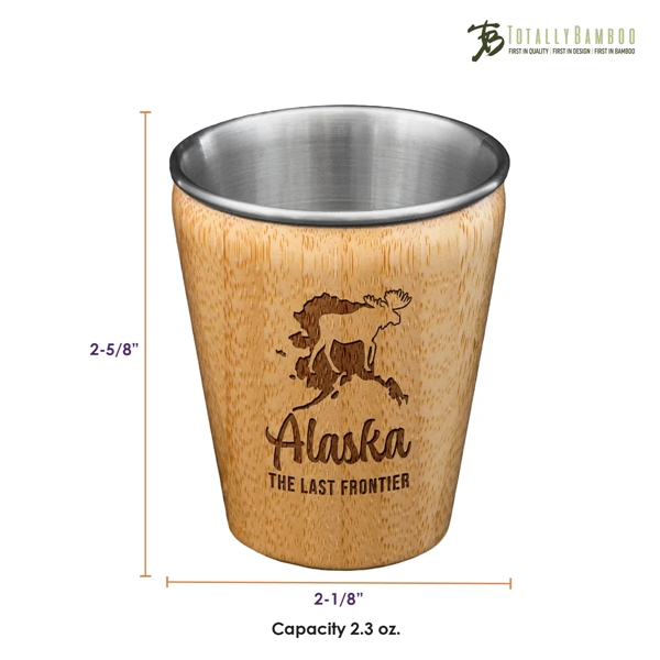 Bamboo Shot Glass with Engraved Homage to the State.... from ASI 91565 Totally Bamboo
