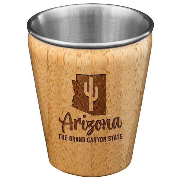 Bamboo Shot Glass with Engraved Homage to the State.... from ASI 91565 Totally Bamboo
