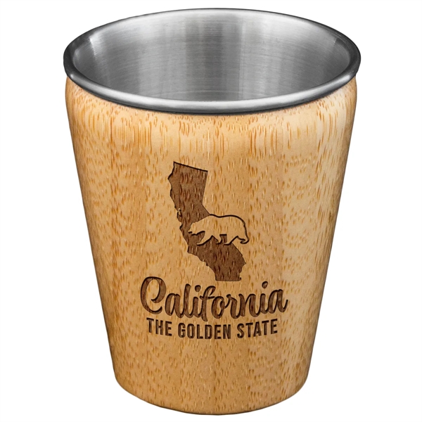 Bamboo Shot Glass with Engraved Homage to the State.... from ASI 91565 Totally Bamboo