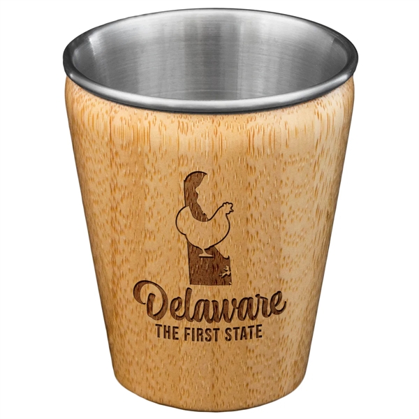 Bamboo Shot Glass with Engraved Homage to the State.... from ASI 91565 Totally Bamboo
