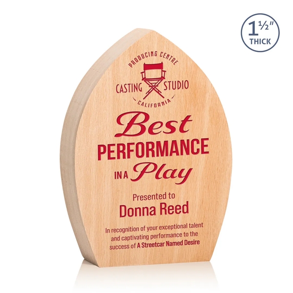 The **1.5" thick** freestanding Silverstone Award is a unique beechwood award... from ASI 84592 St Regis Group / St Regis