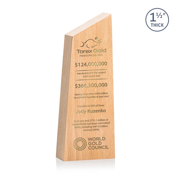 The **1.5" thick** thick freestanding wooden Nottinghill Award conveys a sense... from ASI 84592 St Regis Group / St Regis