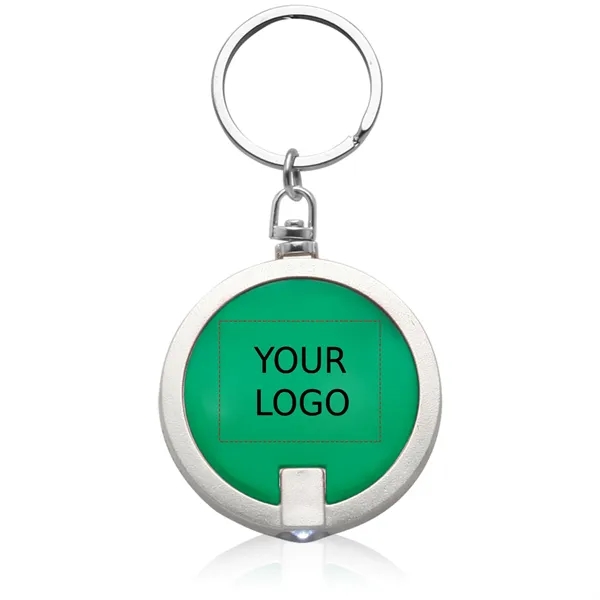 Round LED light keychain with 1 color silkscreen imprint on 1... from ASI 37218 Athena Promo (tm)