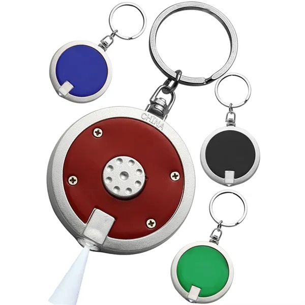 Round LED light keychain with 1 color silkscreen imprint on 1... from ASI 37218 Athena Promo (tm)