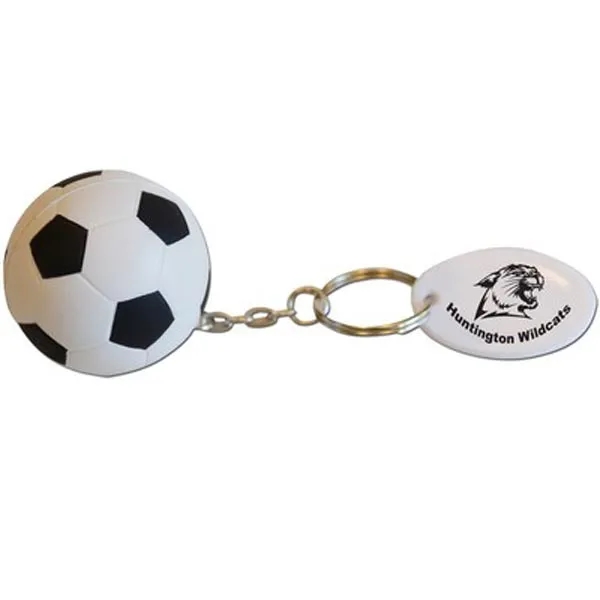 Squeezable mini soccer ball on a chain and one-inch split ring.... from ASI 58805 HPC Global