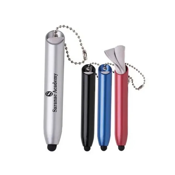 Capacitive touch-screen stylus with Handy micro-fiber cleaning cloth hidden inside.... from ASI 58805 HPC Global