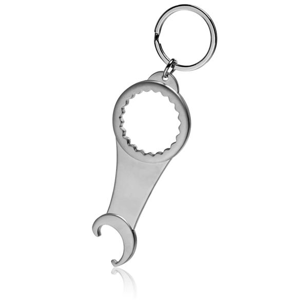 2-in-1 Metal bottle opener keychains plus 1 color laser engraving on... from ASI 37218 Athena Promo (tm)