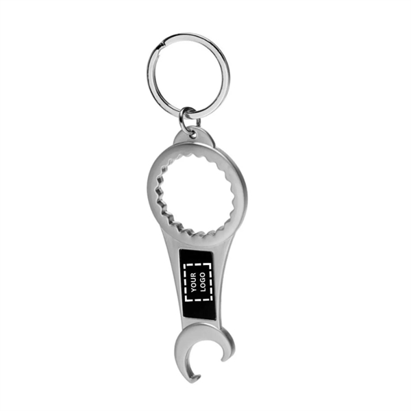 2-in-1 Metal bottle opener keychains plus 1 color laser engraving on... from ASI 37218 Athena Promo (tm)