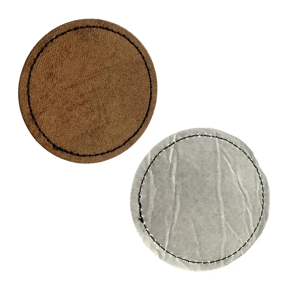 Round shaped leatherette patch with debossed imprint and standard shipping to... from ASI 37218 Athena Promo (tm)