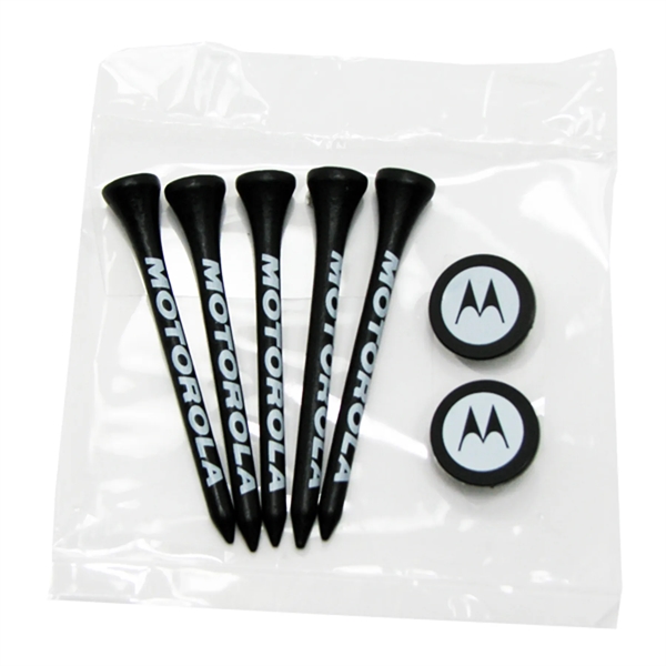 Golf tee poly packet with five tees and two markers.... from ASI 93520 Ventura Inc