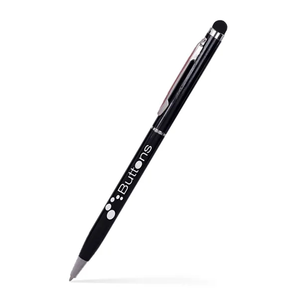Slim twist-action metal pen available in several colors with a stylus.... from ASI 90859 Tempo Industries Inc / Tempoline