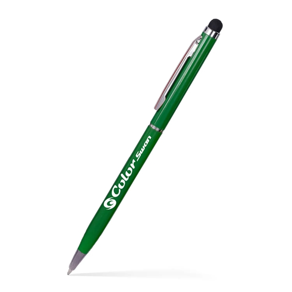 Slim twist-action metal pen available in several colors with a stylus.... from ASI 90859 Tempo Industries Inc / Tempoline