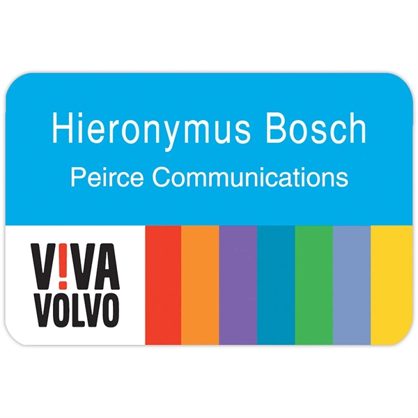 The Fort Worth Plastic Name Badge features a full color thin... from ASI 61966 HPG / Beacon Promotions HPG Gold