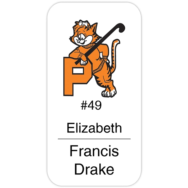 3" W x 1.5"H Fort Worth Plastic Name Badge features a... from ASI 61966 HPG / Beacon Promotions HPG Gold