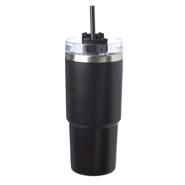 Stainless steel travel tumbler with straw, 23 oz. plus 1 color... from ASI 37218 Athena Promo (tm)