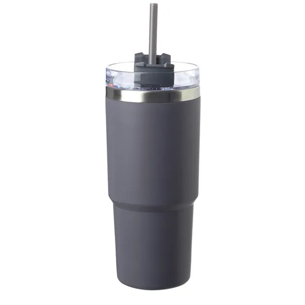 Stainless steel travel tumbler with straw, 23 oz. plus 1 color... from ASI 37218 Athena Promo (tm)