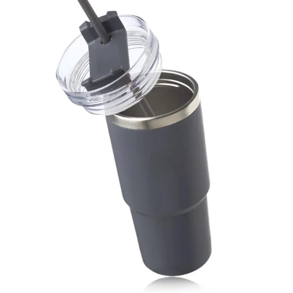 Stainless steel travel tumbler with straw, 23 oz. plus 1 color... from ASI 37218 Athena Promo (tm)