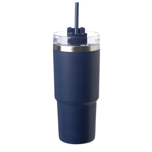 Stainless steel travel tumbler with straw, 23 oz. plus 1 color... from ASI 37218 Athena Promo (tm)