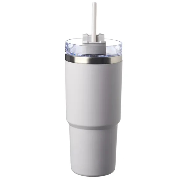 Stainless steel travel tumbler with straw, 23 oz. plus 1 color... from ASI 37218 Athena Promo (tm)