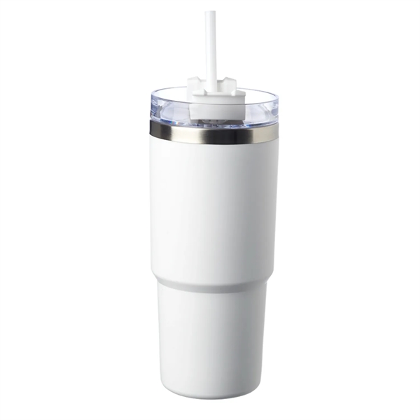 Stainless steel travel tumbler with straw, 23 oz. plus 1 color... from ASI 37218 Athena Promo (tm)