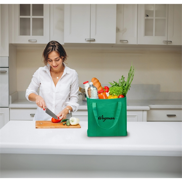 12" x 13" x 8" 100GSM non-woven grocery tote with reinforced... from ASI 30250 AZX Sport USA