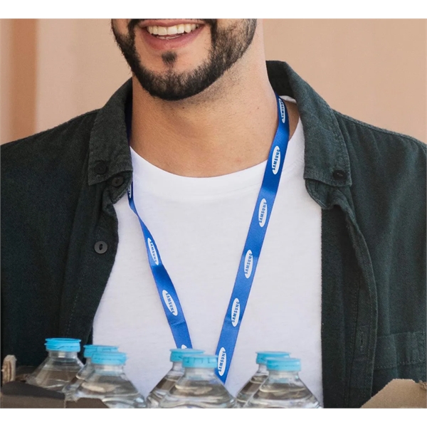 35" x 3/4" flat ribbed polyester lanyard with sewn-on breakaway hardware... from ASI 30250 AZX Sport USA