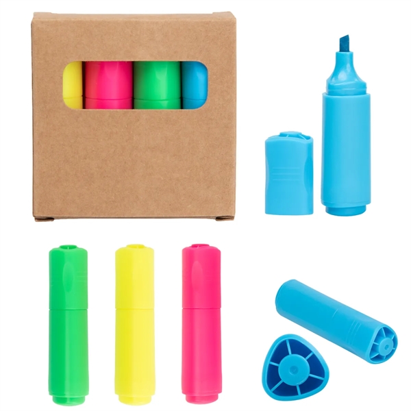 4 pc. chisel tip highlighter set.... from ASI 61125 Hit Promotional Products / Hit®