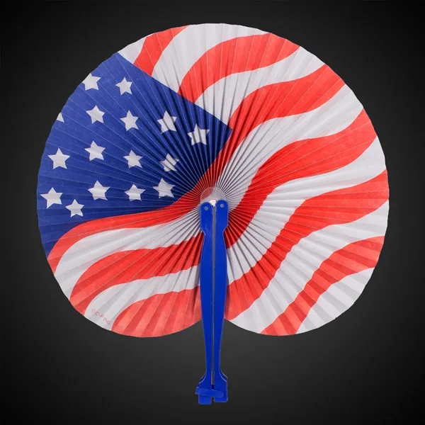 9 3/4" American flag paper folding fans with red or blue... from ASI 42016 Brighter Promotions Inc