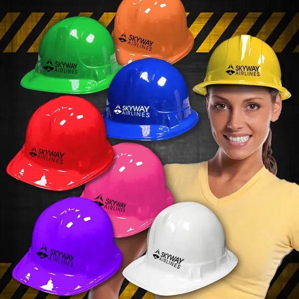 Plastic novelty construction hat; one size fits most and available in... from ASI 42016 Brighter Promotions Inc