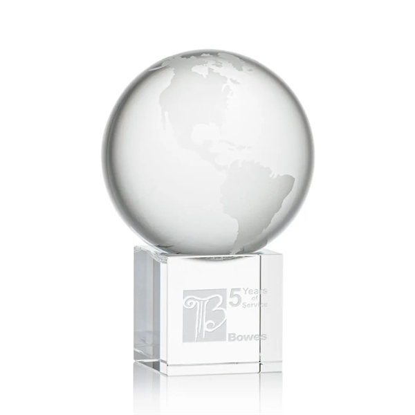 Optical crystal globe award on a cube.... from ASI 84592 St Regis Group / St Regis