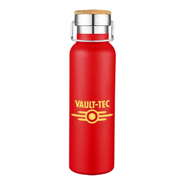 20 oz Wood Lid Stainless Steel Water Bottle... from ASI 31517 Admart Products