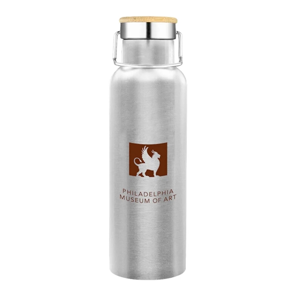 20 oz Wood Lid Stainless Steel Water Bottle... from ASI 31517 Admart Products